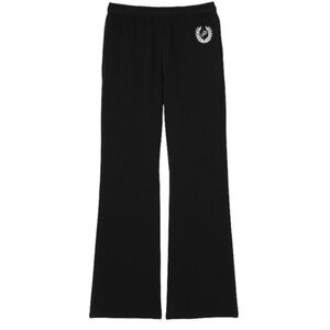 NEW VS Pink Ivy Fleece Sweatpants Small Black